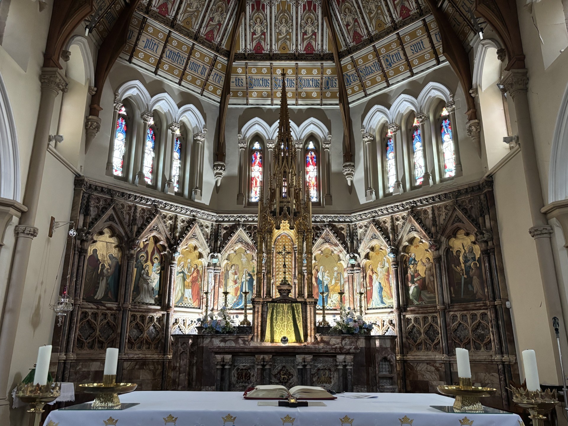 The sanctuary and high altar at St Mary's Catholic Church, Chorley